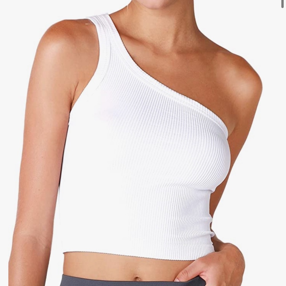 Nikibiki Orange Ribbed One Shoulder Crop Top